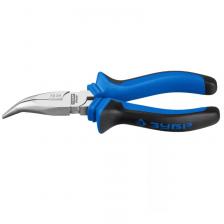 Тонкогубцы изогнутые Зубр 2201-4-16_z02, спец. покрытие Н12Х1 (никель/хром), двухкомпонентные рукоятки, 160 мм