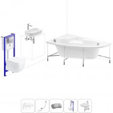 Комплексное предложение для обустройства ванной комнаты по специальной цене. Каждый элемент набора продуман и отвечает лучшим сантехническим решениям для ежедневного комфорта, максимальной гигиены и гарантирует надежный и безопасный монтаж. ВАННА ИЗ ЛИТЬЕВОГО АКРИЛА ОТ LAVINIA BOHO Акриловая ванна Bell Pro производится в размерах от 140*95 до 170*110 см с лево- и правосторонним разворотом, отлично подходит как для небольших помещений, так и для просторных ванных комнат. Угловое расположение чаши позволяет эффективно использовать доступное пространство: одновременно иметь увеличенную длину купели для комфортного купания и оптимальный объем для принятия душа. Отлитый подголовник и сиденье создают дополнительный комфорт для полной релаксации. Широкие площадки на бортиках — идеальное место для размещения косметики и предметов гигиены. Усиленный армированный корпус отлично сохраняет форму и не деформируется при нагрузках и наполнении чаши горячей водой. ПРОЧНЫЙ КАРКАС ИЗ СТАЛИ Ванна монтируется на усиленный стальной каркас и стабилизируется креплениями к стене. Конструкция надежно фиксирует чашу и равномерно распределяет динамическую нагрузку до 500 кг. Регулировка опор по высоте нивелирует перепады уровня пола на различных поверхностях. СИФОН С ПОВЫШЕННОЙ ФУНКЦИОНАЛЬНОСТЬЮ Автоматический слив-перелив Useful Extras от Wellsee с донным клапаном click-clack и съемной накладкой на перелив изготовлен из полипропилена повышенной прочности. Накладка на перелив и крышка донного клапана выполнены из латуни. Функция верхней очистки позволяет с легкостью устранять возможные засоры, а плоский гидрозатвор служит барьером для неприятных канализационных газов и занимает минимум места под ванной. ПОДГОЛОВНИК НА САМОКЛЕЯЩЕЙСЯ ЛЕНТЕ Подголовник на ванну от Wellsee из вспененного полиуретана с гелевой структурой гипоаллергенен и безопасен для здоровья человека. Благодаря волнообразной форме и высокой эластичности подушка мгновенно адаптируется к изгибам тела, равномерно распределяет нагрузку в шейно-воротниковой зоне. Поверхность изделия не впитывает влагу и запахи, что гарантирует высокий уровень гигиены и износостойкость при продолжительном контакте с водой. ПОДВЕСНОЙ УНИТАЗ LAVINIA BOHO СО 100% ОТКРЫТЫМ КРАЕМ Безободковая чаша One из санфарфора со скрытым креплением обладает повышенной прочностью и износостойкостью, не скапливает грязь и сокращает рост бактерий. Стенки качественно омываются с первого смыва без брызг, что обеспечивает 100% гигиеничность и простоту в уходе за изделием. При мощном каскадном смыве выделения сразу попадают в воду и блокируются жидкостью, минимизируя распространение неприятных запахов. Сиденье с крышкой из дюропласта со встроенными в петли демпферами опускаются мягко и бесшумно. Установить или снять конструкцию можно всего за несколько секунд одним нажатием. Изделие выдерживает нагрузку до 400 кг и имеет более 100.000 циклов открывания/закрывания. УНИВЕРСАЛЬНАЯ ИНСТАЛЛЯЦИЯ С БЕСШОВНЫМ БАЧКОМ Инсталляционная система Lavinia Boho Relfix с универсальным креплением позволяет производить не только стандартный «прямой» монтаж рамы к стене, но и осуществлять «поворотный» монтаж, вплоть до установки в угол помещения. Цельнолитой бачок системы изготовлен из долговечного полимерного материала HDPE и изолирован от конденсационной влаги. Все соединительные элементы бачка для подключения инсталляции к трубопроводу изготовлены из латуни. ДИСПЕНСЕР ДЛЯ ДЕЗОДОРАЦИИ Дозатор для дезинфицирующих средств поддерживает гигиену унитаза и аромат свежести в туалетной комнате. При каждом смыве с водой поступает одинаковое количество дезинфицирующего средства, которое равномерно распределяется по чаше унитаза. УЛЬТРАТОНКАЯ КЛАВИША СМЫВА Клавиша изготовлена из высококачественного пластика с антибактериальным покрытием SanitiZed и легко очищается от загрязнений. Механизм активации смыва рассчитан на 200.000 циклов (или 15 лет бесперебойной работы). ЗВУКОИЗОЛЯЦИОННАЯ ПАНЕЛЬ Шумоизоляционная пластина Lavinia Boho RelFix снижает шум воды, сливаемой из бачка инсталляционной системы. Дополнительно панель служит амортизирующей прослойкой между кер