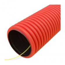 Гибкая двустенная гофрированная труба ПНД Гофрированная двустенная труба Промрукав ПНД гибкая тип 450 SN8 с/з красная д160 50м PR15.0165