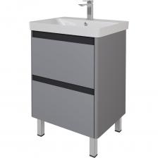 Тумба DREJA LUXURY PLUS 60 см, подвесная/напольная, 2 ящик, серый базальт 99.2030