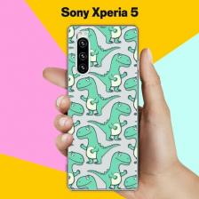 Силиконовый чехол на Sony Xperia 5 Динозавры / для Сони Иксперия 5