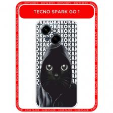 Чехол на Tecno Spark Go 1/Pop 9 / Текно Спарк Go 1/Поп 9 с принтом О как кот 2, прозрачный