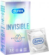 Презервативы Durex Invisible Extra Lube ультратонкие с дополнительной смазкой 12шт