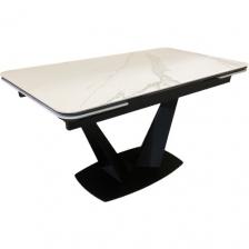 Кухонный стол Алан pro, раскладной 140см/80см , в разложенном виде 204см, керамика SNOW WHITE