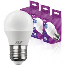 Упаковка светодиодных ламп 3 шт REV 32343 3, 4000К, Е27, G45, 7Вт