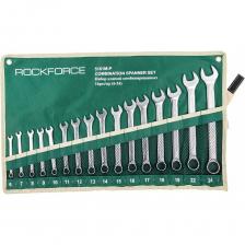 Ключи комбинированные 16 шт. от бренда Rockforce – это универсальные гаечные ключи, которые объединяют в себе преимущества как рожковых, так и накидных ключей.Основные характеристики:Дизайн: Комбинированные ключи имеют зевы одинаковых размеров, что обеспечивает удобство в использовании и совместимость с различными крепежными элементами.Функциональность: Ключи с открытым (рожковым) и кольцевым зевами предназначены для монтажа и демонтажа резьбовых соединений, позволяя легко работать в ограниченных пространствах.Материал: Изготовлены из высококачественной стали Cr-V (хром-ванадий), что гарантирует долговечность, прочность и устойчивость к коррозии.Удобство хранения: Ключи фиксируются на полотне, которое оснащено специальными отверстиями в верхних углах для удобной фиксации на стене, что позволяет экономить место и поддерживать порядок в инструментальном ящике.Комплектация:Набор комбинированных ключей включает размеры: 6, 7, 8, 9, 10, 11, 12, 13, 14, 15, 16, 17, 18, 19, 22, 24 мм. Это разнообразие размеров делает набор универсальным и подходящим для решения различных задач, как в быту, так и в профессиональной деятельности.Комбинированные ключи – это надежный и многофункциональный инструмент, который станет незаменимым помощником как для домашних мастеров, так и для профессионалов в ремонте и обслуживании.