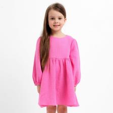 Платье детское с длинным рукавом KAFTAN «Муслин», размер 32 (110-116 см), розовое