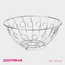 Фруктовница Доляна, 24x24x10 см, хромированная