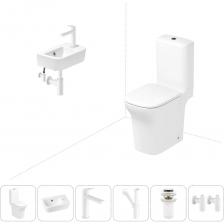 Комплексное предложение по специальной цене, включающее все необходимое для обустройства санузла или ванной комнаты.Готовое решение для туалетной комнатыЭлегантный вид напольного унитаза позволяет гармонично вписаться в интерьер современного санузла или ванной комнаты, наполняя его атмосферой роскоши и уюта.Санитарный фарфор Lavinia Boho имеет более твердую и гладкую поверхность, нежели сантехнический фаянс.Система антивсплеск увеличивает гигиеничность использования изделия и делает уборку более быстрой и простой.Компактная подвесная раковина Lavinia Boho One оптимально подходит для небольших ванных комнат или гостевых санузлов.Дизайнерская сантехника изготовлена в едином стиле: изделия прекрасно дополняют друг друга и формируют органичный тандем с элегантными аксессуарами.Внимание! Данная модель с правым – R-разворотом. Пожалуйста, убедитесь в правильности выбора нужной стороны.