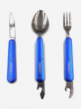 Набор складных столовых приборов Следопыт, в чехле, на блистере., Синий