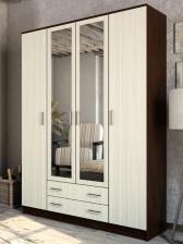 Шкаф прямой четырёхстворчатый «Квадро», 2 ящика, 1600x487x2200 мм, цвет венге/лоредо