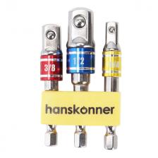 набор адаптеров HANSKONNER для торцевых головок 1/4" 3/8" 1/2"