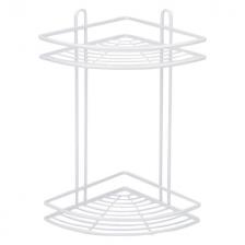 полка угловая для ванной Clio 2-х уровневая 20х20х40см белая