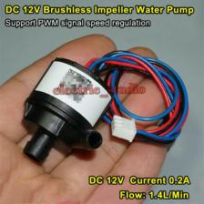 PWM регулируемый поток DC 12V KIPW25A-12L Бесщеточный Водяной насос, погружной центробежный насос с крыльчаткой, циркуляционный охлаждающий насос