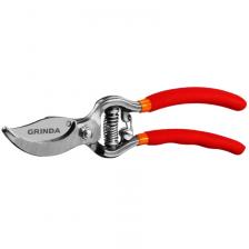 Плоскостной мини-секатор Grinda G-1 423101, 150 мм, цельнокованые лезвия, стальные рукоятки, покрытие ПВХ