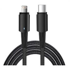 Кабель для Apple, Type-C/Lightning, 3 А, Power Delivery 27 Вт, со световой индикацией, 1 м (18-7069)