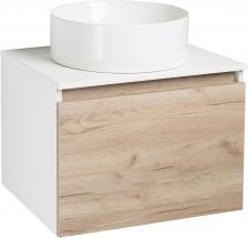 Тумба с раковиной Runo Бари 60 крафтовый дуб, раковина Palla 40