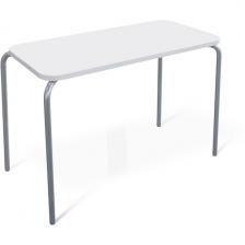 Стол 100/50 белый матовый/хром лак Sheffilton SHT-T35 9873642301 (прямоугольная столешница, 4 ножки)