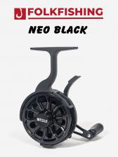 Катушка для рыбалки зимняя мультипликаторная FOLKFISHING Neo Black, Черный