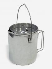 Котелок-чайник-кружка круглая нерж. 1,2л Роза ветров, Серебряный