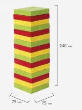 Игра настольная "ЦВЕТНАЯ БАШНЯ", 48 окрашенных деревянных блоков + кубик, ЗОЛОТАЯ СКАЗКА, 662295, Мультицвет