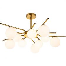 Потолочная люстра на штанге 642/10P E27*60W Escada Sphere Brass (плафоны шарики)