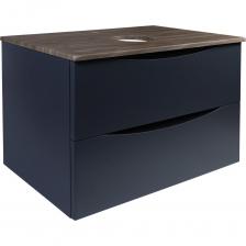 Подвесная тумба BOND Cube 80 см серая матовая со столешницей под дерево без раковины T09807