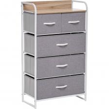 Комод Leset Ноа 5 ящиков, каркас белый, светло-серый LSКБ-00011828