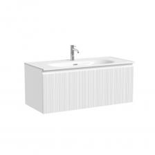 Тумба под раковину в ванную подвесная Sancos Code 990х453х400, c одним ящиком, цвет белый, CD100W