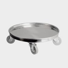 Подставка под котёл, d=42 см, h=13 см, на колёсиках, нержавеющая сталь