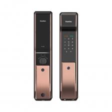 Электронный WI-FI дверной замок KAADAS K9-5W с кодами доступа с монтажным комплектом (90-120мм) медного цветаКорпус замка выполнен из металла черного цвета. Врезная часть имеет три ригеля.Замок оснащен встроенным биометрическим сканером отпечатка пальца. Открывается паролем - 10 шт, запоминает до 100 RF-карт и отпечатков пальцев, есть аварийный механический ключ.Есть функция голосового сообщения на Русском языке.Главное отличие от модели К9-5, это наличие WiFi и возможность управления замком из любой точки мира.Надежный, стильный и футуристический цифровой замок Kaadas K9-5W поставляется с чугунным врезным тройным ригелем в паре с корпусом замка из алюминия и сплава, обладающего впечатляющей прочностью и долговечностью. Интеллектуальная безопасная ручка, которая блокирует внутреннюю ручку двери, предотвращает случайное открытие двери незнакомцам детьми. Дополнительно обладает возможностью удаленного генерирования пароля на 30 минут.