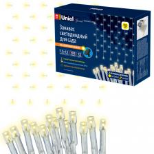 USL-S-131/PT1515 WARM WHITE CURTAIN Садовый занавес на солнечной батарее. 192 светодиода. Теплый белый свет . 1*АА Ni-Mh аккумулятор в/к. IP44. TM Uniel.