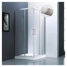 Душевой уголок Veconi Rovigo RV-83 100х100 см, профиль брашированный никель, стекло прозрачное