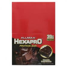 Allmax, Hexapro Protein Bar, протеиновый батончик, брауни с шоколадной помадкой, 12 батончиков по 53 г (1,9 унции)