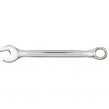 Самый распространенный гаечный ключ представляет собой конструкцию, объединяющую рожковую и накидную части. Устойчивое к механическому воздействию и агрессивным средам зеркальное, трехслойное, хромоникелевое покрытие облегчает удаление загрязнений с инструмента после работы. Сочетание двух одноразмерных профилей компенсируют недостатки каждого в отдельности, обеспечивая передачу максимально возможной нагрузки на крепеж, при использовании накидной части и удобство использования рожковой части в труднодоступных местах. Область применения Ключи гаечные комбинированные ключи - универсальные гаечные ключи, совмещающие в себе функционал и преимущества рожковых и накидных ключей. Зевы комбинированных ключей имеют одинаковые размеры. Именно сочетание сильных сторон рожковых и накидных ключей и нивелирование сторон слабых делают комбинированные ключи исключительно широко востребованными со стороны потребителей и применяемыми в самых разных сферах - производственной, ремонтной, авторемонтной, бытовой и других. Ключи гаечные с открытым и кольцевым зевами предназначены для монтажа либо демонтажа резьбовых соединений.