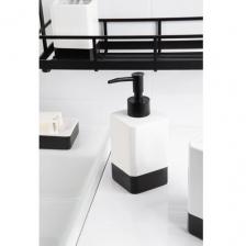 Дозатор для жидкого мыла Text керамика цвет чёрный/белый