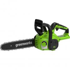 Аккумуляторная пила GreenWorks Цепная пила аккумуляторная Арт., 24V, 25см, c 1хАКБ 2Ач c USBи ЗУ 2007707USB2