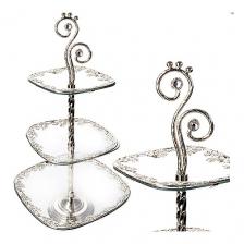 Конфетница Mayer&Boch, стеклянная, 3-х ярусная