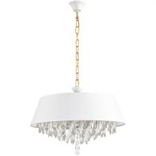 Люстра подвесная Lumion Mitrim 8374/6 латунь/белый/прозрачный, металл/текстиль/хрусталь E27 6*60W 220V MITRIM