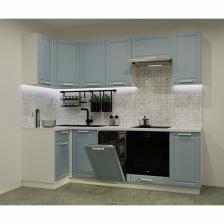 Кухонный гарнитур угловой «Роял Вуд 2», 1000x2450 мм, цвет голубой прованс