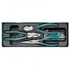 Набор шарнирно-губцевого инструмента Jonnesway P018SP1 046623, 3 предмета, с набором ключей торцевых Н1,5-Н10 мм, 9 предметов в ложементе