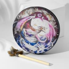 Шаманский бубен «Дракон», музыкальный инструмент, с колотушкой, 5x25x25 см