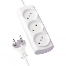 Удлинитель 1300 Вт 10м на 3 гнезда – базовая модель для не слишком мощной домашней периферии – настольные лампы, зарядные устройства и др. Вставки на корпусе из негорючего полипропилена, кабель ПВС 2х0,75мм (без заземления). Контактная группа из латуни не деформируется со временем.