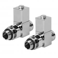 Набор дизайн-вентилей CUBE, прямой (хром) 1/2