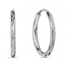 Серебряные серьги с алмазной гранью и родированием