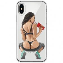 Чехол на Apple iPhone X / Айфон X с принтом Сочные булочки, прозрачный