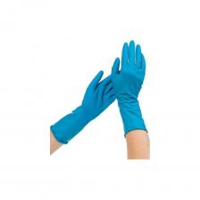 Перчатки смотровые/процедурные из латекса гевеи, неопудренные, нестерильные. Нестерильное изделие, изготовленное из гевейского натурального латекса (НТ) и предназначенное для использования в качестве защитного барьера при ношении на руках медицинских работников во время обследования/лечения пациента или для других санитарных целей; его внутренняя поверхность не покрыта порошком талька. Используется, главным образом, как двухсторонний барьер защиты как пациента, так и персонала от различной контаминации. Изделие должно иметь соответствующие характеристики в отношении осязания и удобства в использовании, а также соответствующие физические свойства (например, прочность на растяжение, сопротивление прокалыванию, эластичность) и одинаковые размеры (т.е., совместимость размеров).  Одинарная толщина в области пальцев не менее 0,38 мм, манжеты не менее 0,26мм, для механической прочности.                        Текстурный рисунок в области пальцев и ладони для улучшенного захвата инструментов. Усилие при разрыве не менее 7 Н (до ускоренного старения) и удлинение при разрыве не менее 650% (до ускоренного старения) в соответствии с ГОСТ Р 52239-2004.  Длина перчатки не менее 295 мм для фиксации на предплечье.  Вес 1 шт не менее 18г.