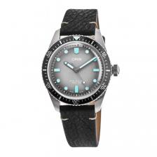 Мужские часы Oris Divers Sixty-Five с серым циферблатом и кожаным ремешком 01 733 7707 4053-07 5 20 89, серый