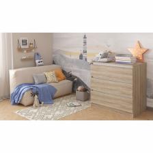 Комод для детской Polini kids Simple 1980, 3 ящика, 800x505x797 мм, цвет вяз/белый