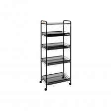 Этажерка-стеллаж для хранения Этажерка Стеллаж для хранения ЗМИЛадья 35КС 4 полки с колёсами цвет черный Э 410 Ч Э 410 Ч